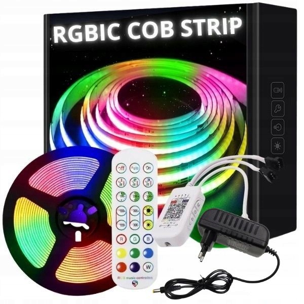 5m Cyfrowa Taśma LED COB RGB Pixel WS2811 Aplikacja Muzyka Pilot