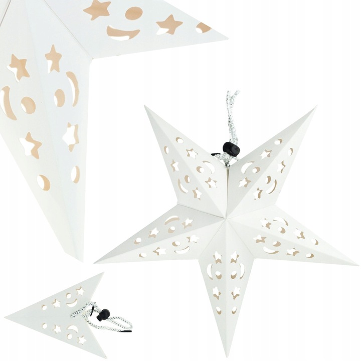 GWIAZDA 3D SKŁADANA ŚWIĄTECZNA WITRAŻ PAPIEROWA