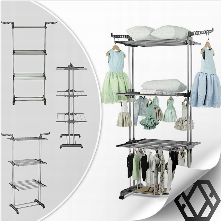 SUSZARKA NA PRANIE STOJĄCA NA UBRANIA PIONOWA NA BALKON ZEWNĘTRZNA MOCNA