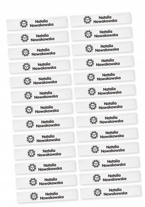 WSZYWKI IMIENNE METKI IMIENNE SATYNA DELUXE