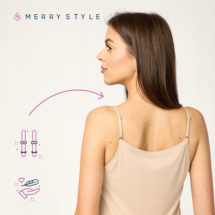 Merry Style Halka pod sukienkę koszula nocna MS10-315 Beżowy L