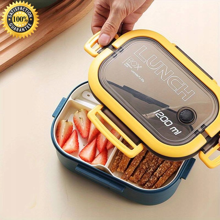 LUNCHBOX LUNCH BOX ŚNIADANIÓWKA POJEMNIK PUDEŁKO BOX Z PRZEGRÓDKAMI 1200ML