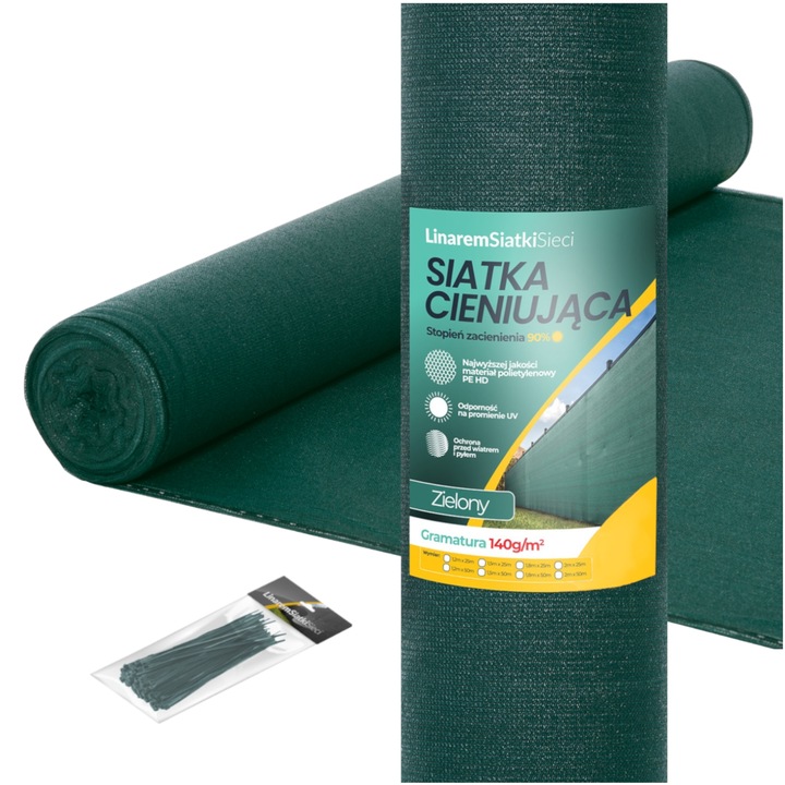 SIATKA CIENIUJĄCA 90% MASKUJĄCA MATA OSŁONOWA NA OGRODZENIE PŁOT