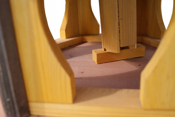 Duży Karmnik dla ptaków do stojaka drewno z wsypem KW62 antracyt-tik