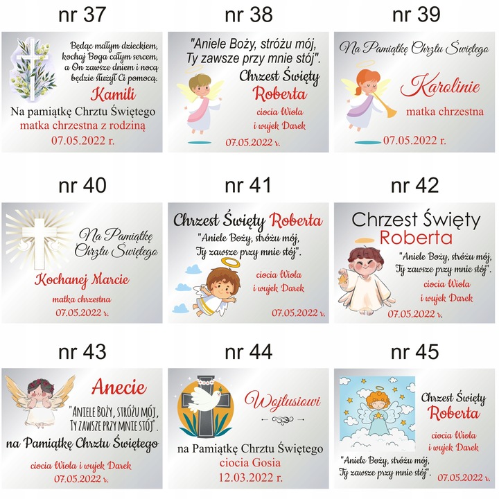 Obrazek Srebrny Pamiątka Chrztu Świętego Prezent na Chrzest + DEDYKACJA