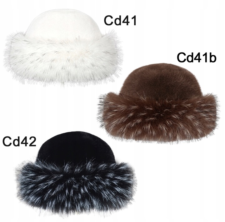 CZAPKA DAMSKA ZIMOWA MODNA ELEGANCKA CIEPŁA SZTUCZNE FUTERKO