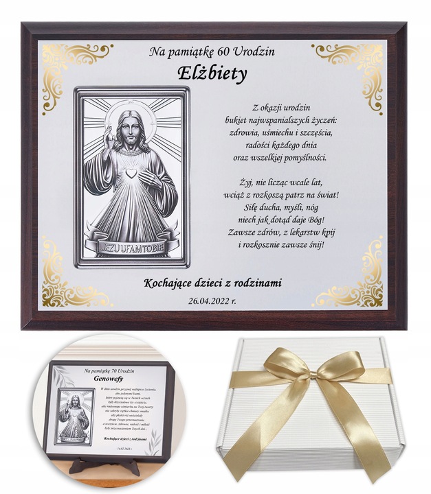 PREZENT NA URODZINY 18 30 40 45 50 60 65 70 80 90 OBRAZ W OZDOBNYM PUDEŁKU