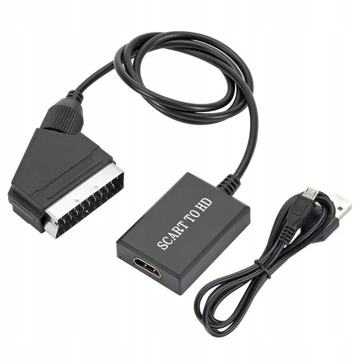 Kabel adapter konwerter z Euro / Scart do HDMI 1080p przejściówka TV