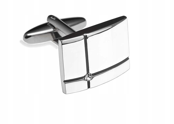 ELEGANCKIE SPINKI + PUDEŁKO Stalowe Spinki do Mankietów Koszuli GREG D56