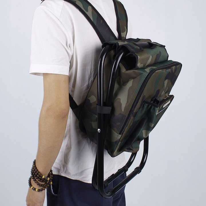 SKŁADANE KRZESEŁKO WĘDKARSKIE PLECAK TERMO i KRZESŁO 2w1