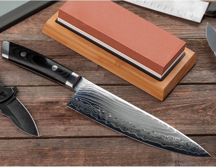 OSEŁKA DWUSTRONNA OSTRZENIE KAMIEŃ Wodny ZESTAW Ostrzałka do noży
