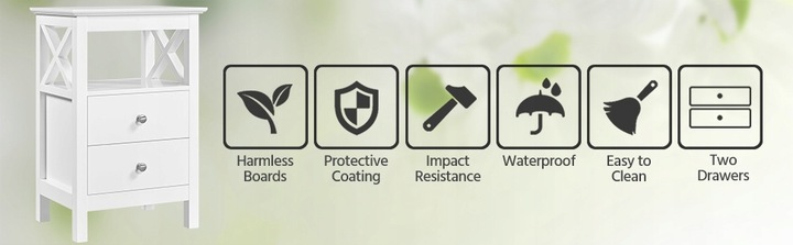 Yaheetech Szafka Nocna do Przechowywania, Stolik Boczny, 40 x 30 cm,