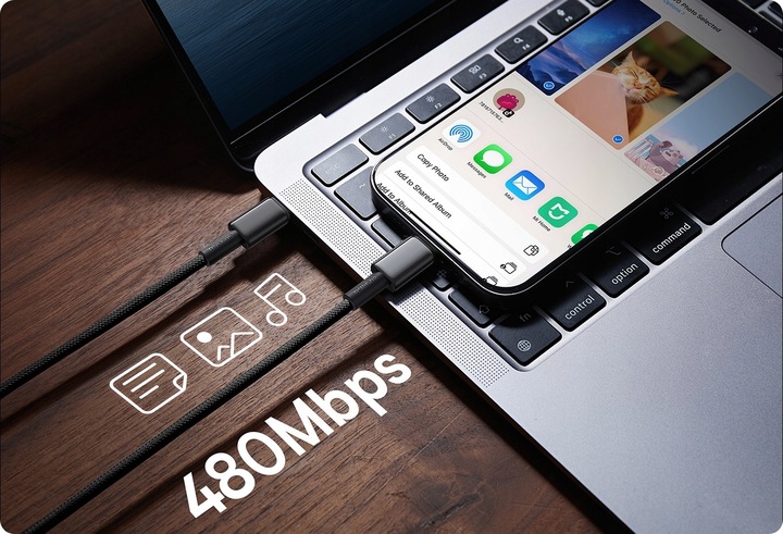 BASEUS KABEL USB-C TYPE-C SZYBKIE ŁADOWANIE PRZEWÓD 100W PD 5A QC 4.0 1M