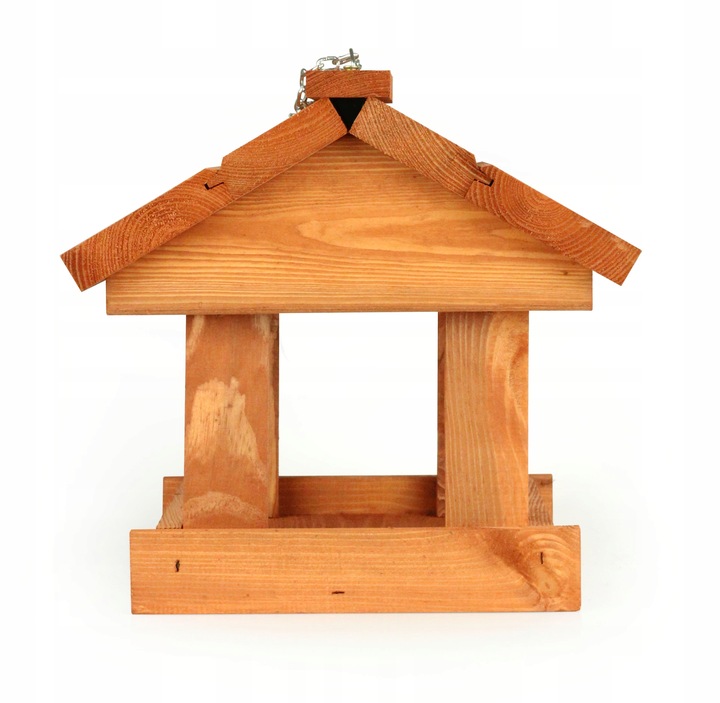 Karmnik dla ptaków zimujacych Drewniany domek budka Wiszący Łancuszek