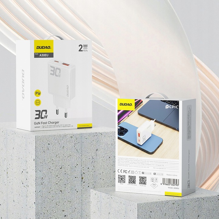 SZYBKA ŁADOWARKA DO TELEFONU PD 30W ŁADOWARKA SIECIOWA USB-C / USB-A QC 3.0