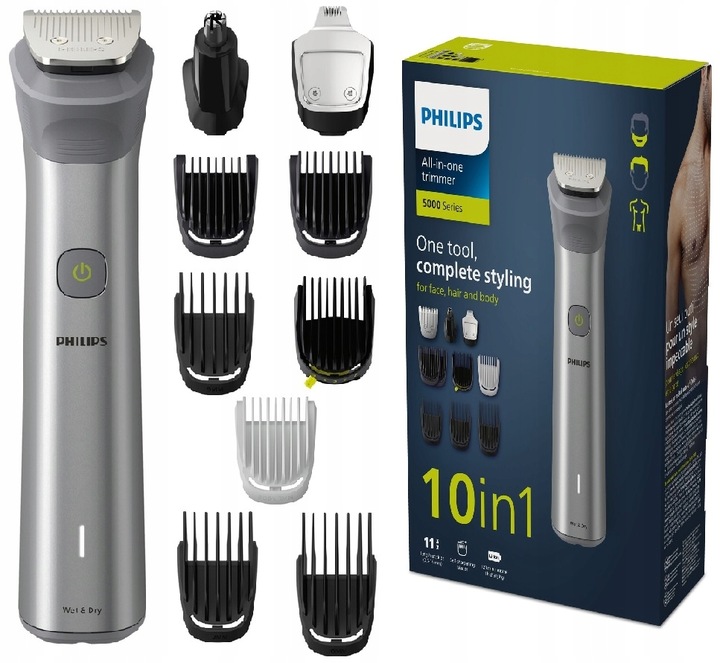 TRYMER PHILIPS MG5920 DO WŁOSÓW ZAROSTU BRODY GOLARKA 10W1