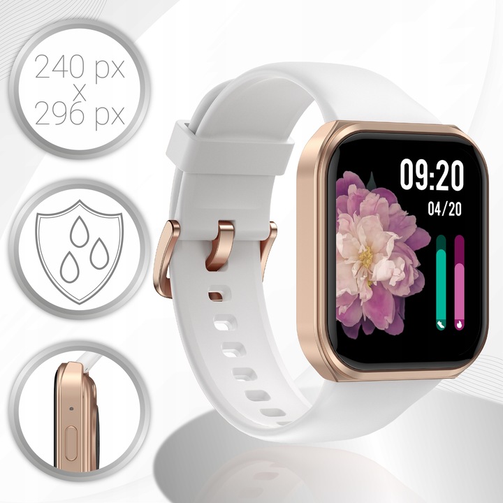 SMARTWATCH ZEGAREK MENU DAMSKI ROZMOWY GRY POLSKIE SMS 2 PASKI SMART
