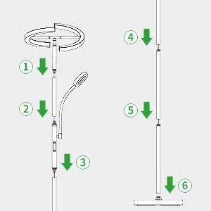 LED Lampa Stojąca Podłogowa Do Salonu 20W+7WPółokrągły kształt 175CM