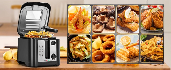 FRYTKOWNICA FRYTOWNICA MOCNA 2,5L ŁATWE SZYBKIE SMAŻENIE FRYTEK