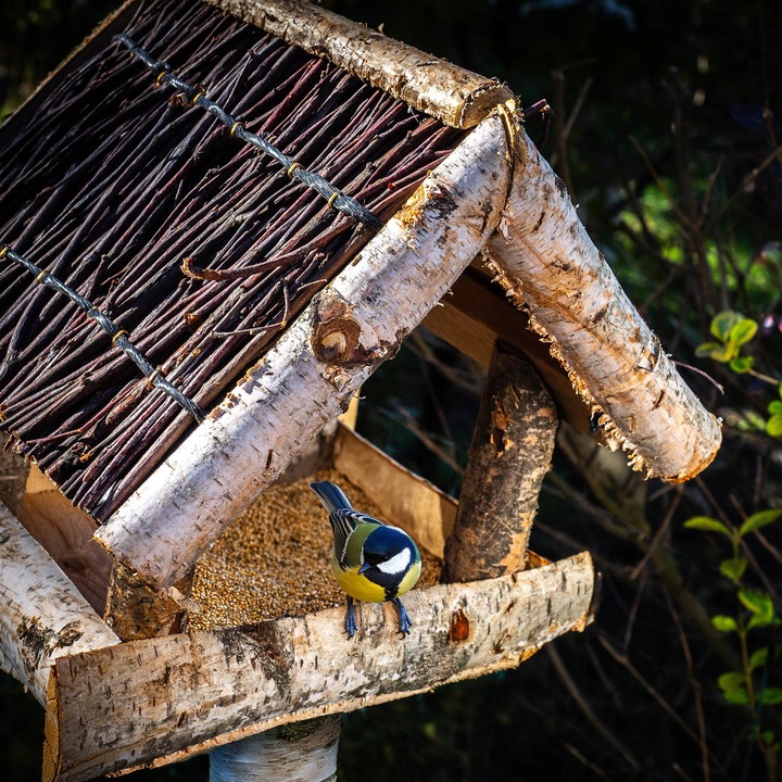 KARMNIK DLA PTAKÓW DUŻY XXL DOMEK DREWNIANY WISZĄCY BUDKA OZDOBA DO