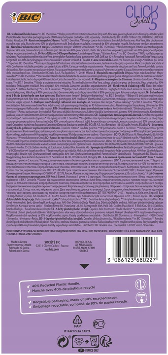 BIC CLICK SOLEIL 5 ZESTAW MASZYNKA DO GOLENIA DLA KOBIET + 6 WKŁADÓW OSTRZY