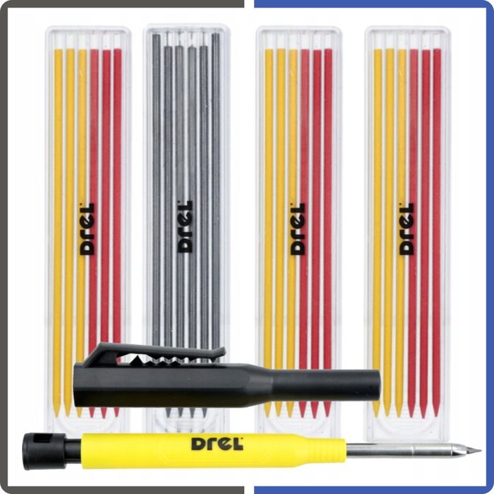 Ołówek Stolarski Budowlany Automatyczny Z Temperówką 24 Szt Wkładów