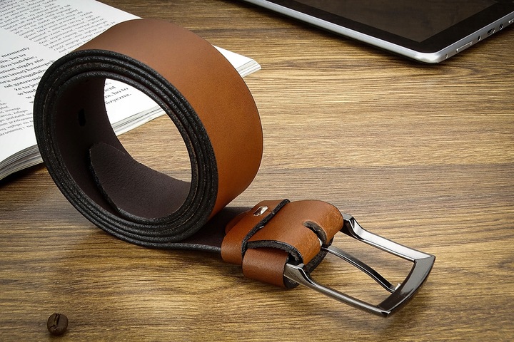 PASEK męski Gracio BRĄZ SZEROKI do spodni JEANS