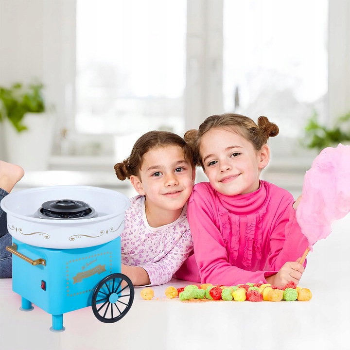 MASZYNA DO WATY CUKROWEJ DOMOWA WATA CUKROWA MASZYNKA WÓZEK + PATYCZKI