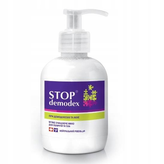 STOP DEMODEX MYDŁO DO TWARZY I CIAŁA NUŻYCA DEMODEKOZA TRĄDZIK 270 ml