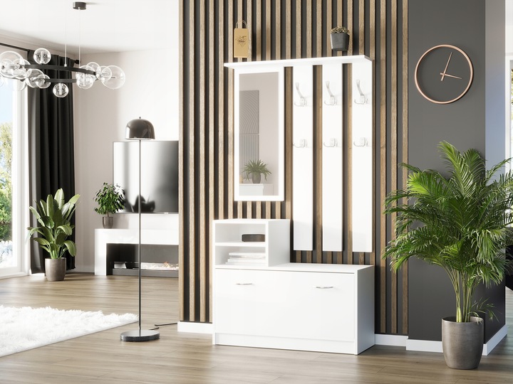 Garderoba wieszak szafka na buty biała V-1 Producent