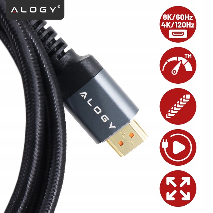 Kabel HDMI 2.1 PREMIUM ULTRA High Speed 8K/60HZ 4K/120HZ 10m 1000cm