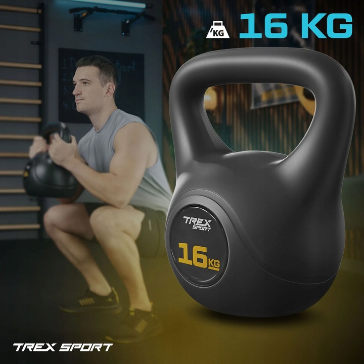Kettlebell odważnik ciężar 16kg hantel hantla fitness do ćwiczeń Trex Sport