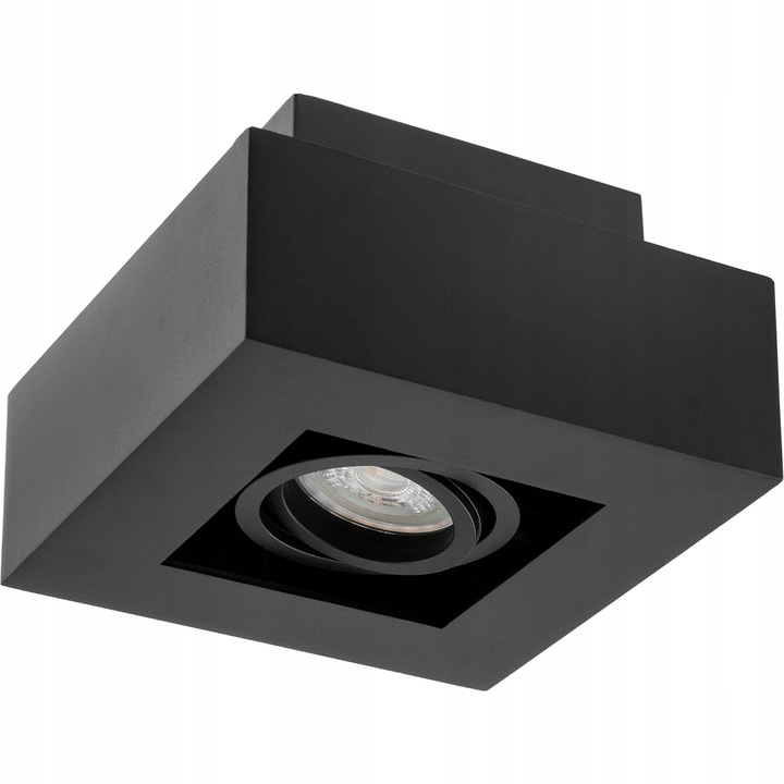 Oprawa Halogenowa Natynkowa Lampa Sufitowa Kwadratowa Ruchoma Czarna