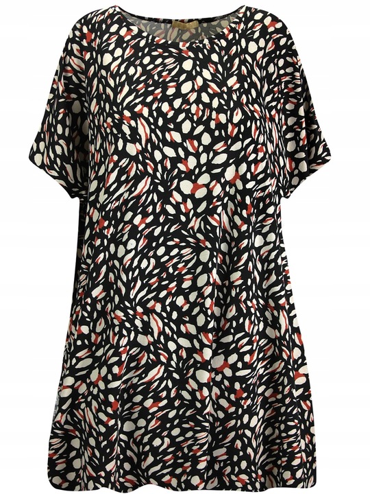 Luźna, swobodna bluzka tunika z wzorkiem 52/54 6XL/7XL