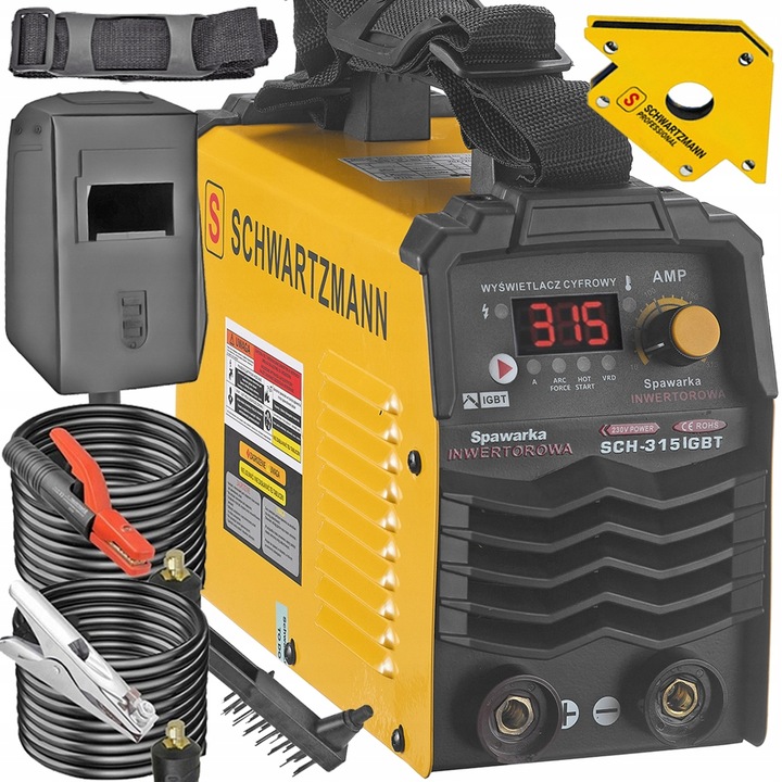 SPAWARKA INWERTOROWA INWERTEROWA 315A LCD MMA TIG KĄTOWNIK MASKA