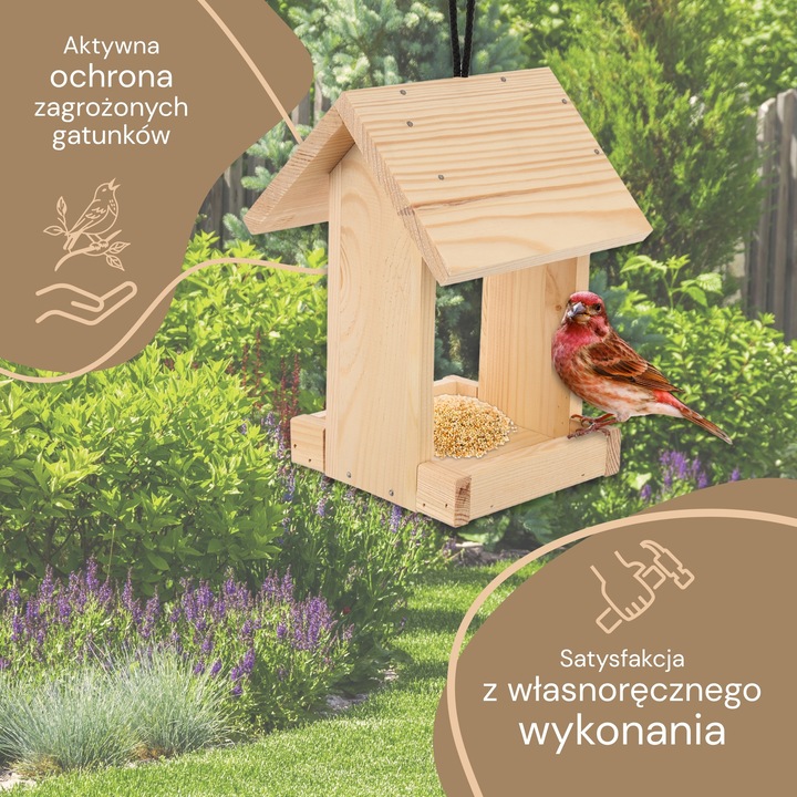Karmnik dla ptaków drewniany DIY Zestaw do samodzielnego montażu