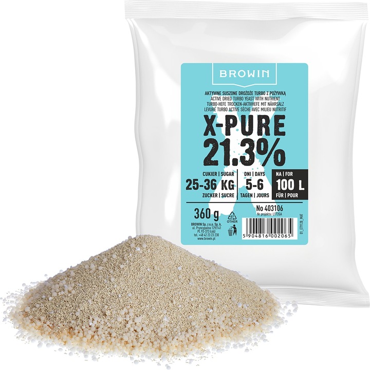 Drożdże gorzelnicze Turbo X-Pure 21,3% 100L