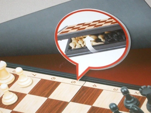 SZACHY i WARCABY magnetyczne DUŻE 30x30 DREWO