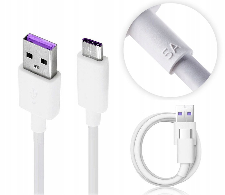 Oryginalny kabel Huawei AP71 4072007 USB-C 1M Biały