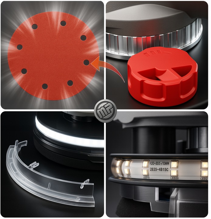 SZLIFIERKA szlifowania GIPSU GŁADZI TYNKÓW TYNKU ścian sufitów LED