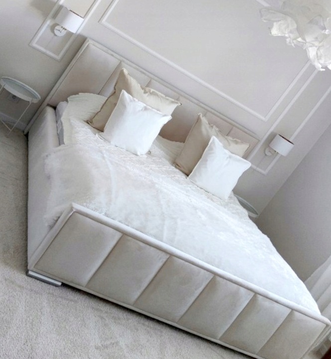 Łóżko 160x200 2 Zagłowia Panele Fancy Sypialnia_pl + POJEMNIK + STELAŻ