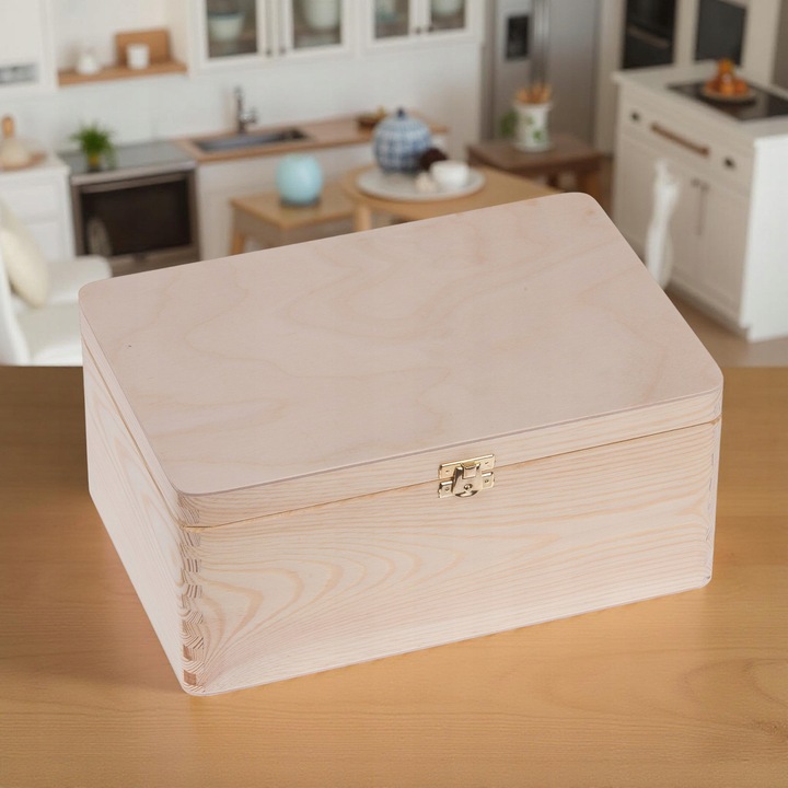 SKRZYNKA DREWNIANA PUDEŁKO Kufer Pojemnik 30x20 ORGANIZER DO DOMU DECOUPAGE