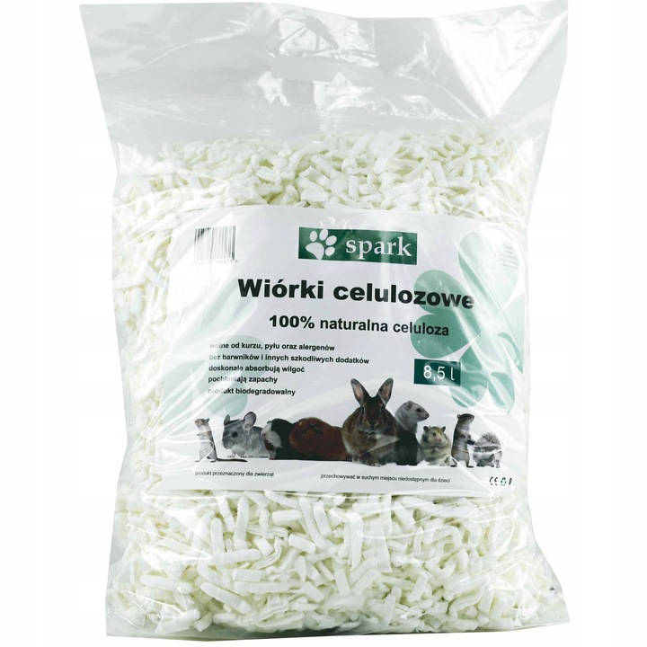 SPARK Wiórki Celulozowe Ściółka Naturalna Podłoże Dla Gryzoni Królika 17 l