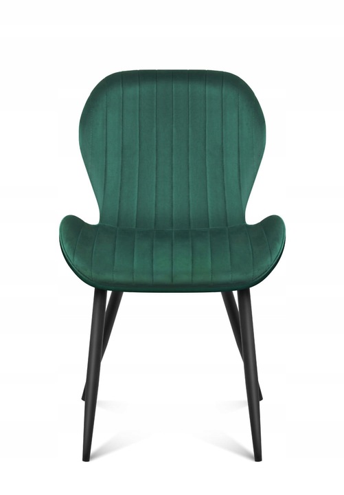 Krzesło welurowe tapicerowane MARK ADLER zielone do jadalni salonu