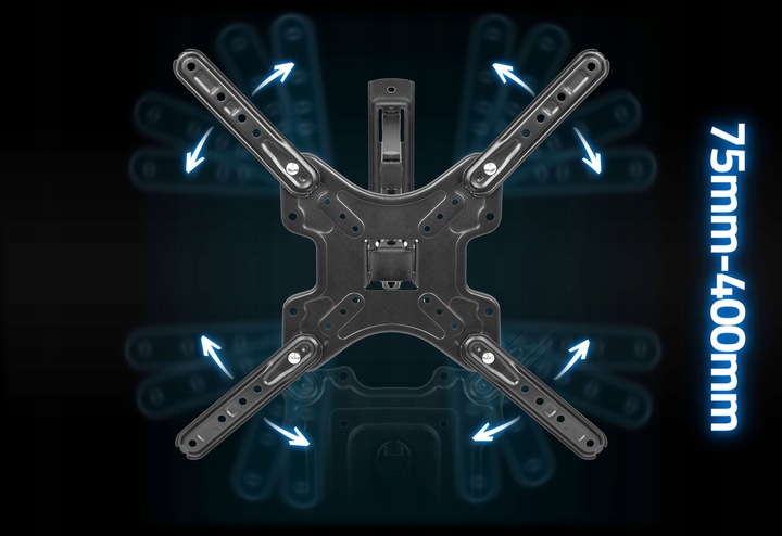 OBROTOWY UCHWYT DO TELEWIZORA ŚCIENNY Wieszak TV UNIWERSALNY 17-56