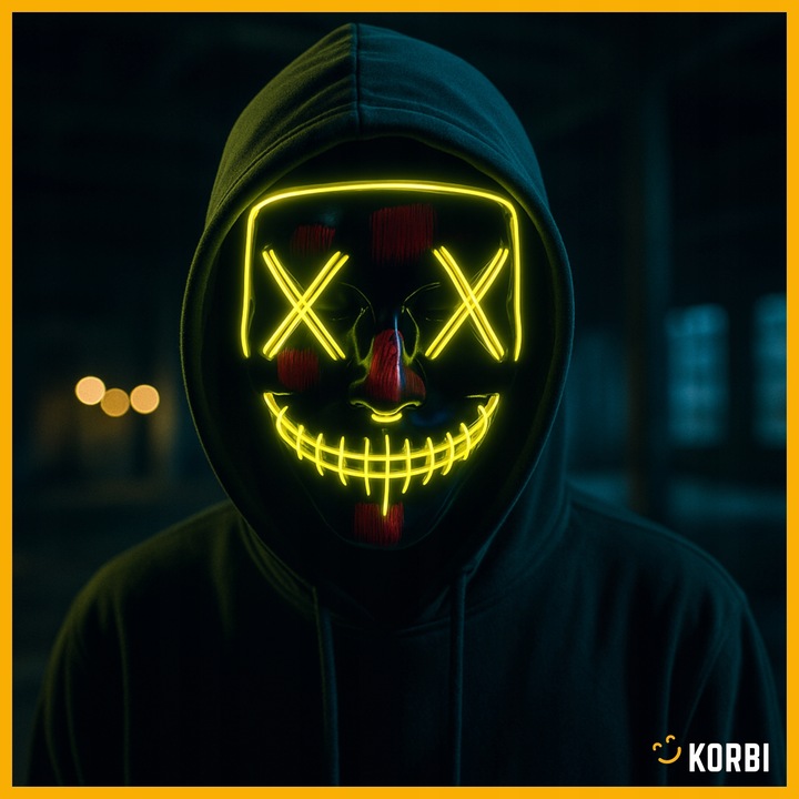 ŚWIECĄCA MASKA LED PURGE NOC OCZYSZCZENIA LEDOWA PRZEBRANIE HALLOWEEN