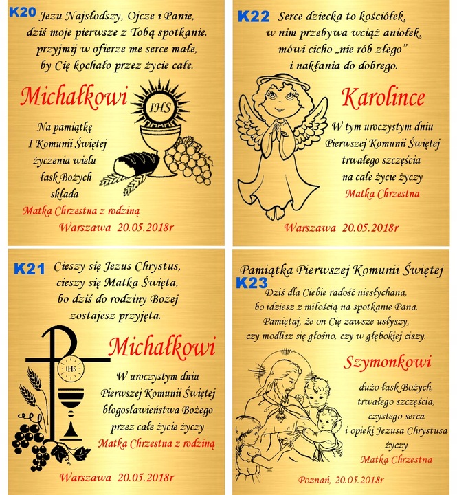 Złoty Łańcuszek Medalik Aniołek Chrzest Dziecka Komunia Bierzmowanie Roczek