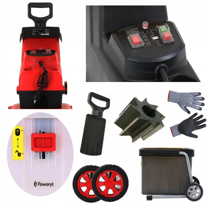 ROZDRABNIACZ ELEKTRYCZNY DO GAŁĘZI FREZOWY RĘBAK 3800W 44mm XXL FULL