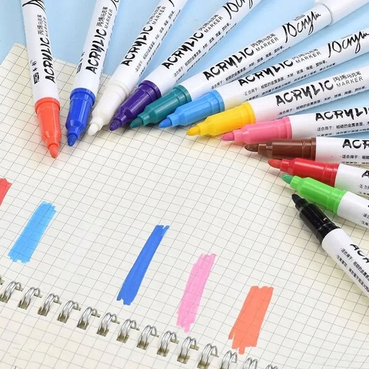 FLAMASTRY PISAKI AKRYLOWE DO RÓŻNYCH POWIERZCHNI 24 szt