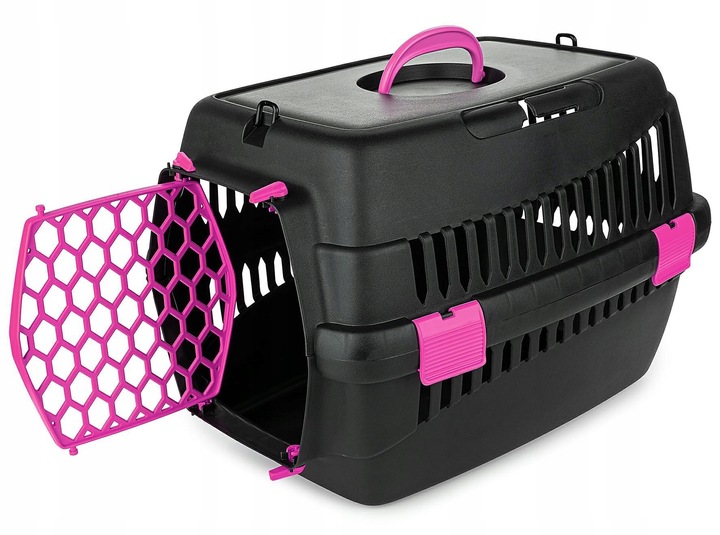 Transporter dla Psa Kota M 56x37x37 cm - TEDDY Fuksja, Do Samochodu